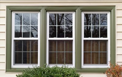 Newly Installed Double-Hung Windows on Home